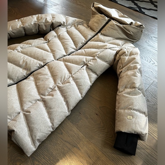 Soia & Kyo Sporty Down Jacket Coat Parka Size Large Brushed Fawn - Picture 6 of 16